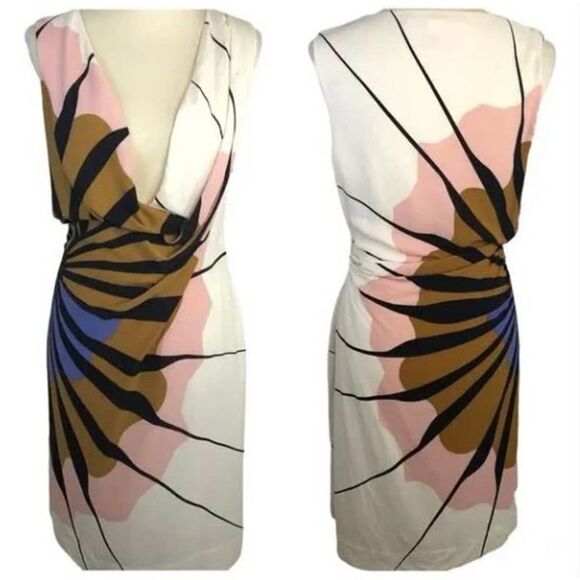 DVF Adalvino Silk Ruched Dress Sz 4